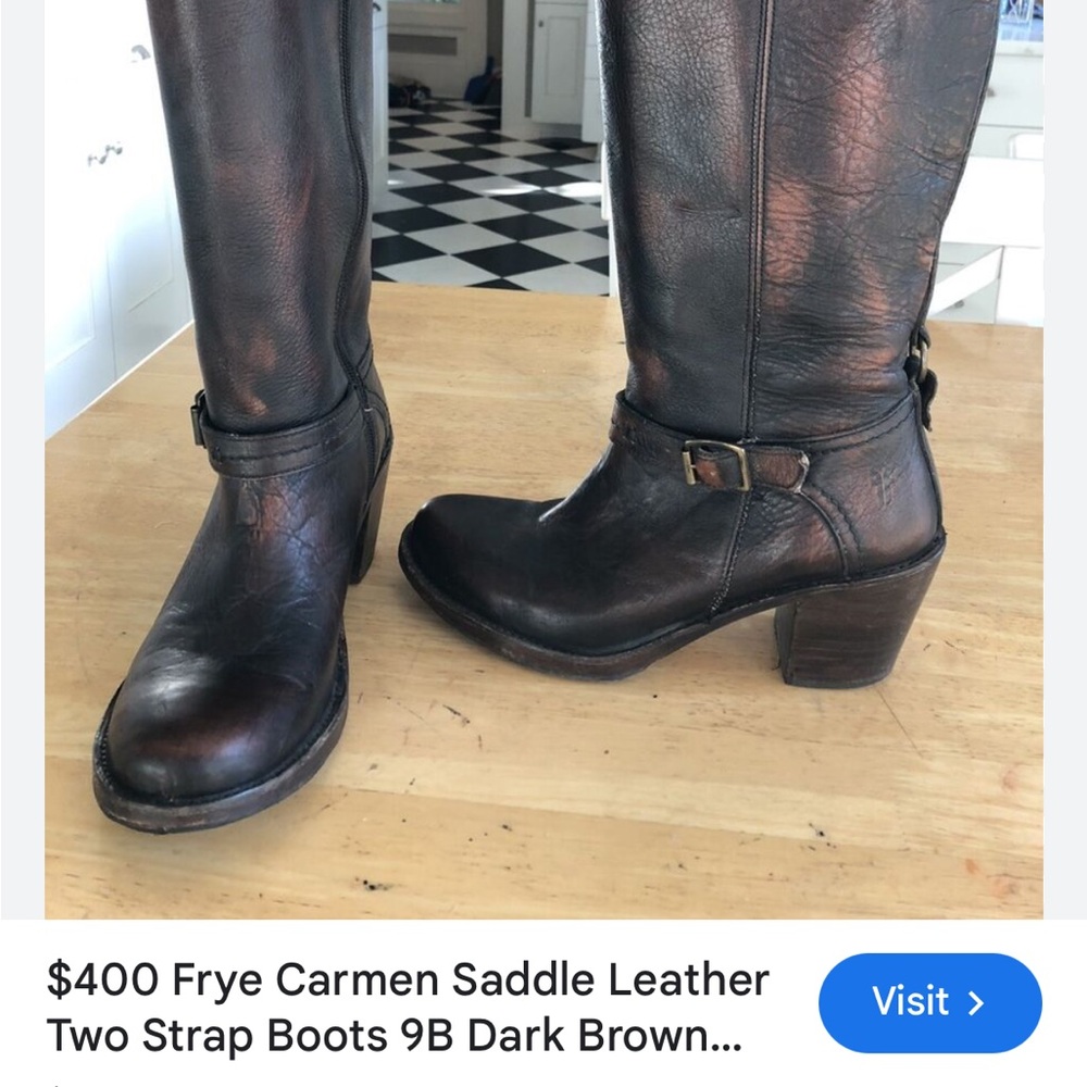 Fries Carmen Saddle Brown Vintage Boots size 10 Women’s